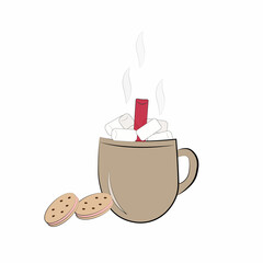 Chocolate. Cup of cocoa with marshmallows. illustration EPS10