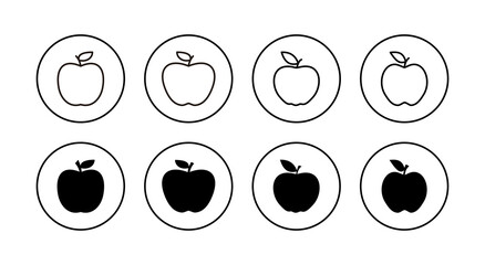 Apple icons set. Apple sign and symbols for web design.