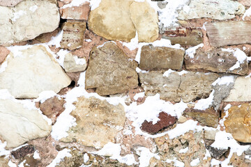 Graphic close up shot of a brick wall