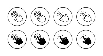 Hand click icons set. pointer sign and symbol. hand cursor icon