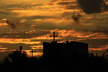 sunset over the city