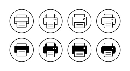 Print icons set. printer sign and symbol