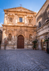 Fototapeta na wymiar Church of San Domenico in Modica, Ragusa, Sicily, Italy, Europe, World Heritage Site