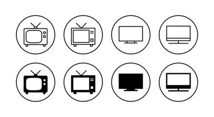 Tv icons set. television sign and symbol