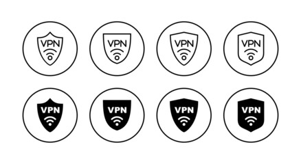 Vpn icons set. Private network sign and symbol. virtual private network icon.