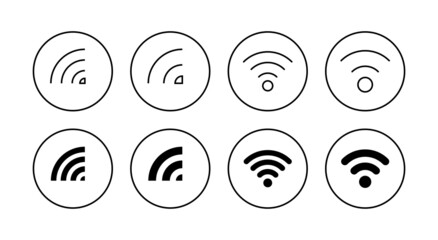 Wifi icons set. signal sign and symbol. Wireless  icon
