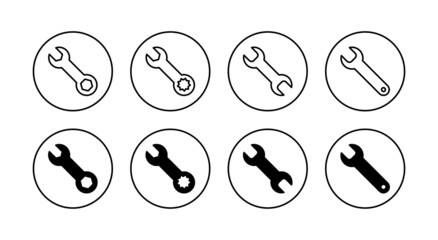 Wrench icons set. repair icon. tools sign and symbol