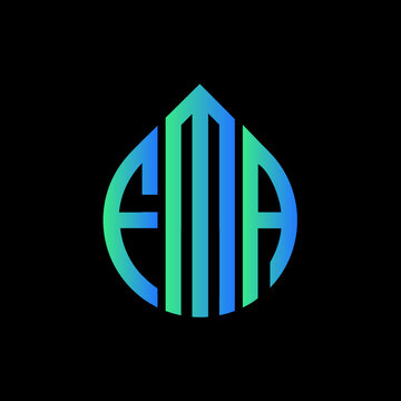 FMA letter logo design on black background. 
FMA circle letter logo design with ellipse shape.
FMA creative initials letter logo concept.FMA logo vector. 
