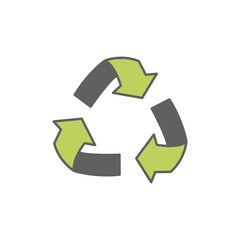 Fototapeta premium recycle Icon in color icon, isolated on white background 