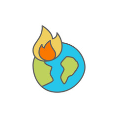 heating Icon in color icon, isolated on white background 