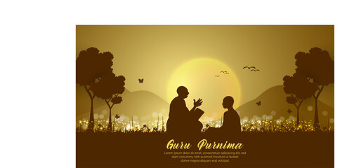 vector Illustration for Guru Purnima Celebration - obrazy, fototapety, plakaty
