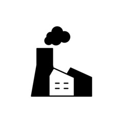 Air Pollution Icon in black flat glyph, filled style isolated on white background