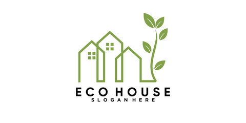 eco house logo design whit creative concept