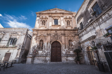 Fototapeta na wymiar Church of San Domenico in Modica, Ragusa, Sicily, Italy, Europe, World Heritage Site