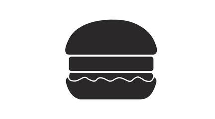 Vector Isolated Illustration of a Burger. Black and White Simple Burger Icon.