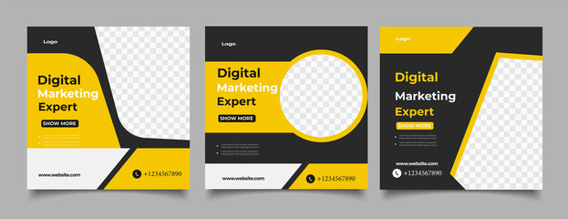 Digital marketing expert instagram post and social media banner template	