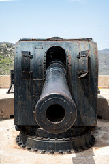 Detail of a coastal defense cannon from the 1930s