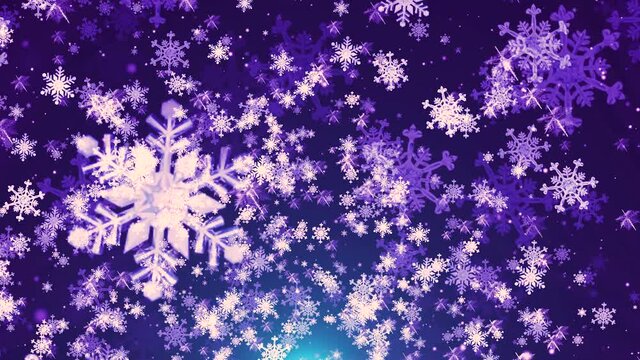 Rising Christmas Purple Snowflakes Background.