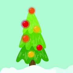 vector illustration christmas tree, holiday, tree, christmas, decoration