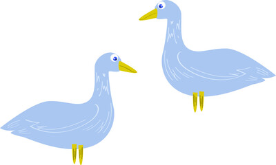 vector illustration of birds, geese, gray color, animals.