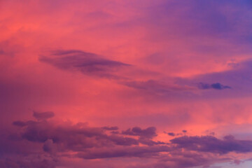Beautiful pink sunset sky. Natural background