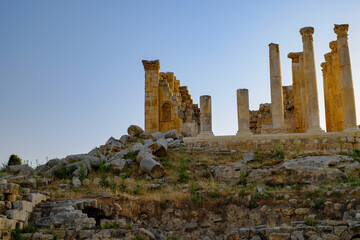 View of the temple of Zeus Jerash, Jordan