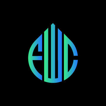 FWC letter logo design on black background. 
FWC circle letter logo design with ellipse shape.
FWC creative initials letter logo concept. FWC logo vector. 