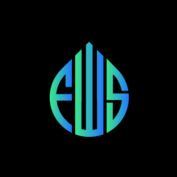 FWS letter logo design on black background. 
FWS circle letter logo design with ellipse shape.
FWS creative initials letter logo concept. FWS logo vector. 