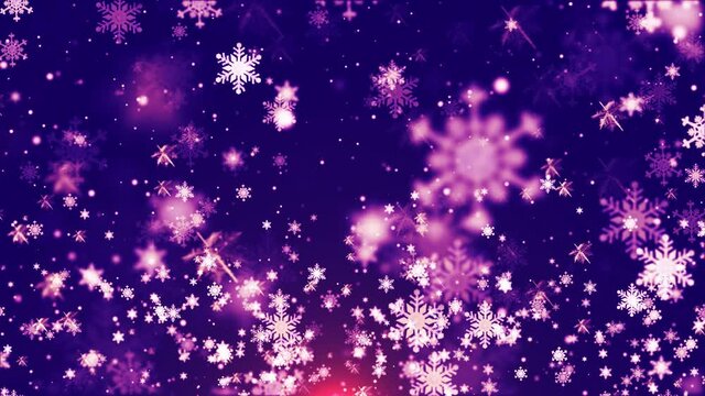 Beautiful purple particle snowflake floating background
