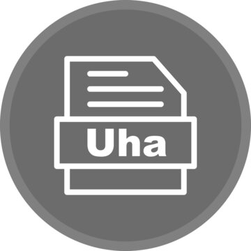 Uha Grey Circle Line Vector Icon Design