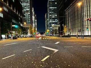 a street of Marunouchi, Tokyo in winter