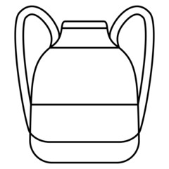 A roomy ceramic amphora with large side handles. A clay vase with a simple design. Vector icon, outline, isolated