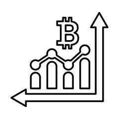 Cryptocurrency, graph line icon. Outline vector.