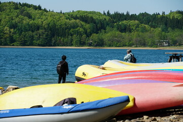 信州、北アルプス、青木湖。こんな晴れた日に巡り合えた。