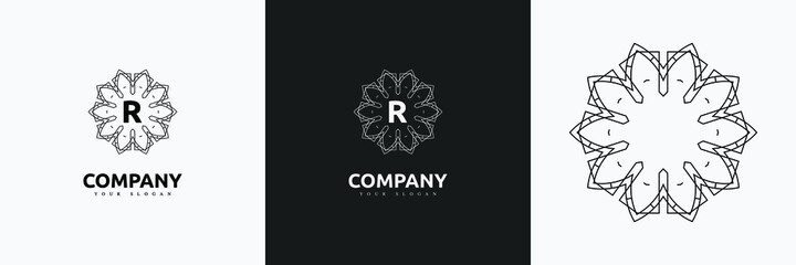 Art Deco creative logo template symbol vintage monogram