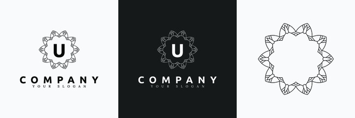 Art Deco creative logo template symbol vintage monogram