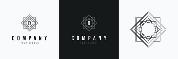 Art Deco creative logo template symbol vintage monogram