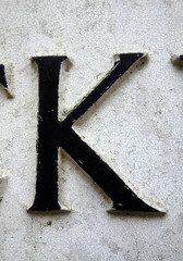 Written Wording in Distressed State Typography Found Letter k