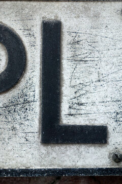 Written Wording in Distressed State Typography Found Letter L