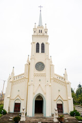 Fototapeta na wymiar romantic White Baroque Catholic Church