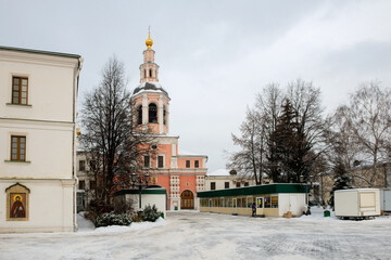 Danilov stavropegic monastery on a winter day in Moscow