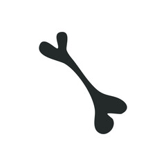 Bone Cartoon Icon Silhouette Illustration. Anatomy Body Vector Graphic Pictogram Symbol Clip Art. Doodle Sketch Black Sign.