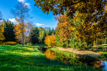 Alexander park in autumn, Pushkin (Tsarskoe Selo), St. Petersburg, Russia