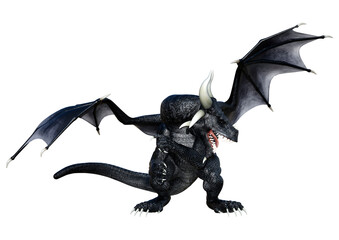 Fototapeta premium 3D Rendering Fairy Tale Dragon on White
