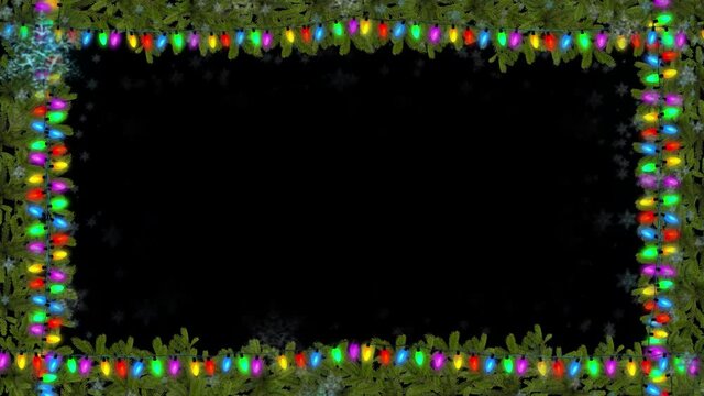 Christmas Light Frame Loop With Alpha Channel, 4K