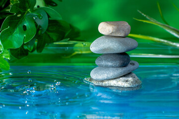 Obraz na płótnie Canvas Zen stones stack, Zen stones meditation