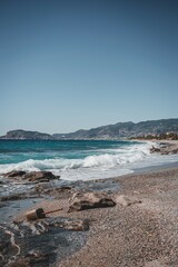 Fototapeta na wymiar view of Alanya, sea beach in Alanya, Turkey