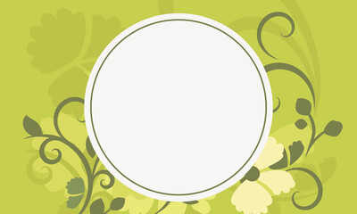 leaf motif background with a circle in the middle