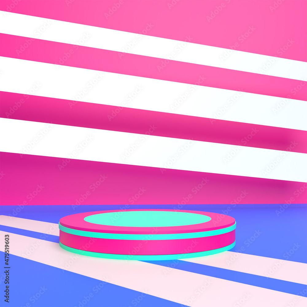 Poster 3d render abstract platforms with golden part. realistic mock up for promotion, banners background, 