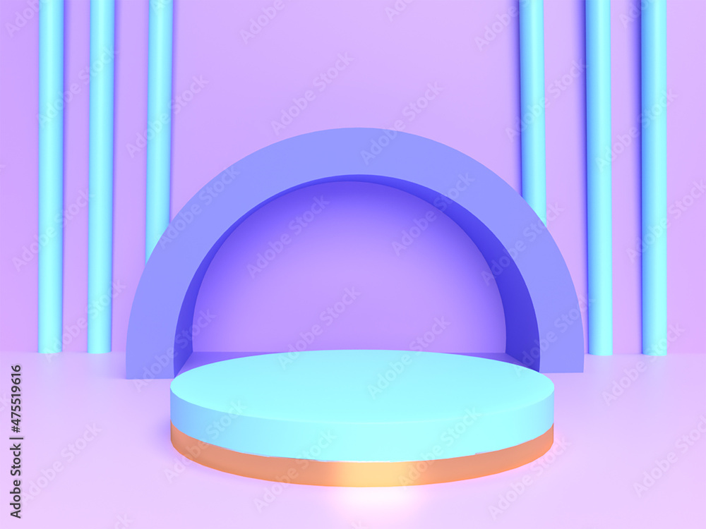 Poster 3d render abstract platforms with golden part. realistic mock up for promotion, banners background, 